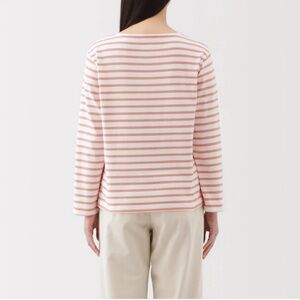 Saint James Breton Striped Long Sleeve Cotton Top Sz M Oatmeal